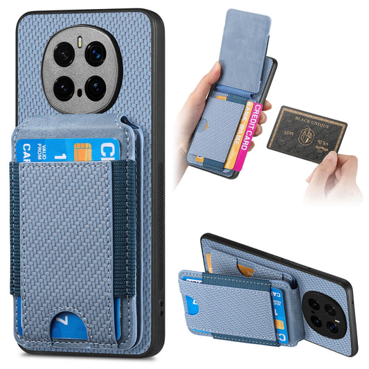Honor Magic7 Pro Vertical Flip Wallet Stand Phone Case with Carbon Fibre Pattern