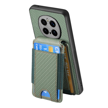 Honor Magic7 Pro Vertical Flip Wallet Stand Phone Case with Carbon Fibre Pattern