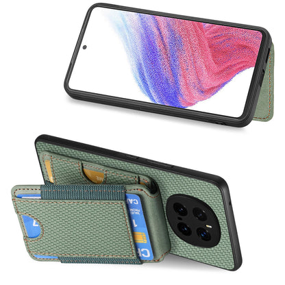 Honor Magic7 Pro Vertical Flip Wallet Stand Phone Case with Carbon Fibre Pattern