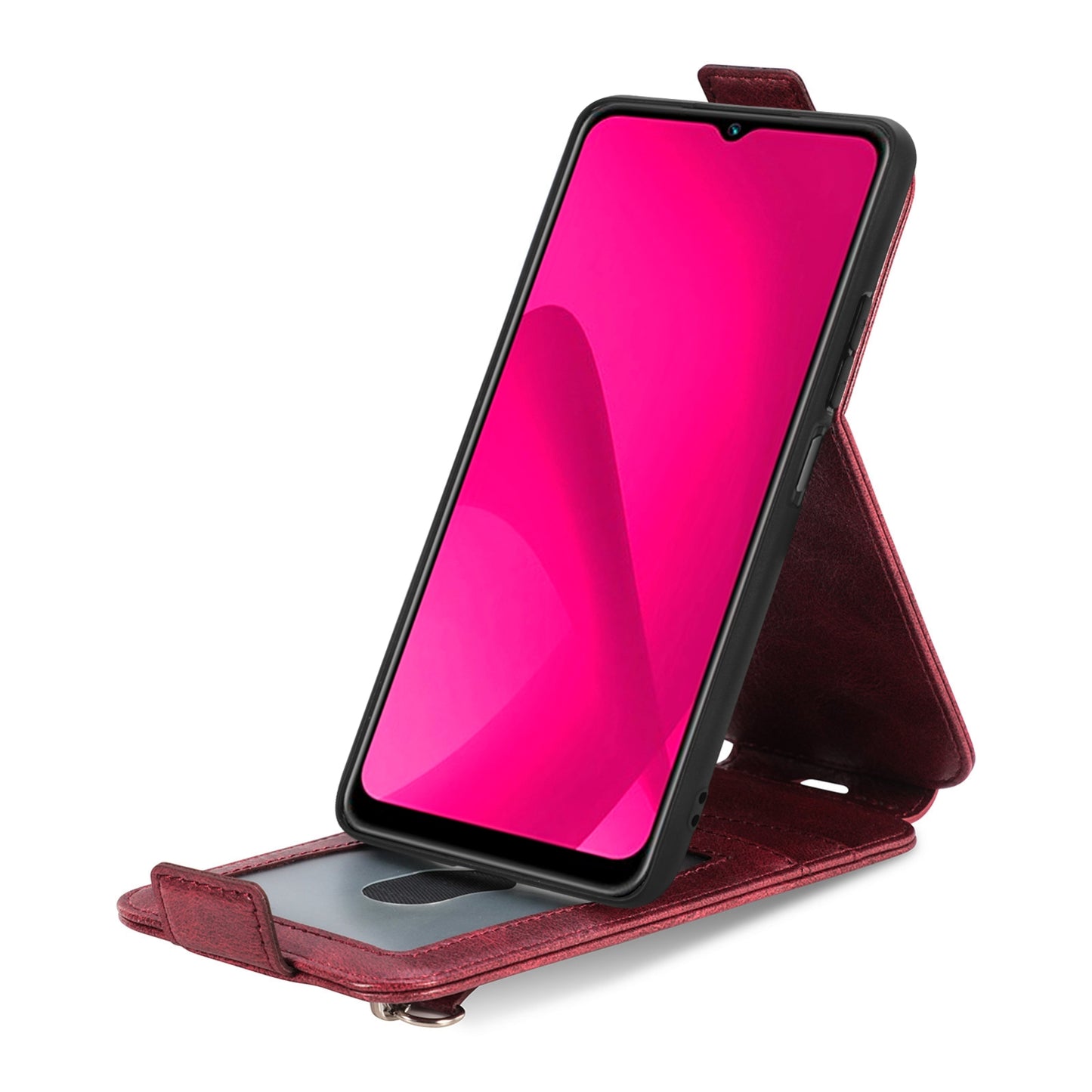 Oukitel C51 Zipper Wallet Case - Vertical Flip Leather Phone Cover with Multiple Card Slots and Stand