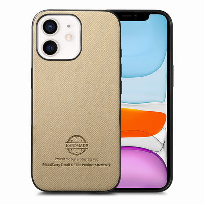 iPhone 11 Case - Vegan Leather and Twill Fabric Skin with Anti-Scratch and Drop Protection Back Phone Case