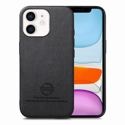 iPhone 11 Case - Vegan Leather and Twill Fabric Skin with Anti-Scratch and Drop Protection Back Phone Case