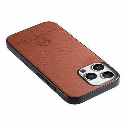 iPhone 11 Pro Case - Vegan Leather and Twill Fabric Skin with Anti-Scratch and Drop Protection Back Phone Case