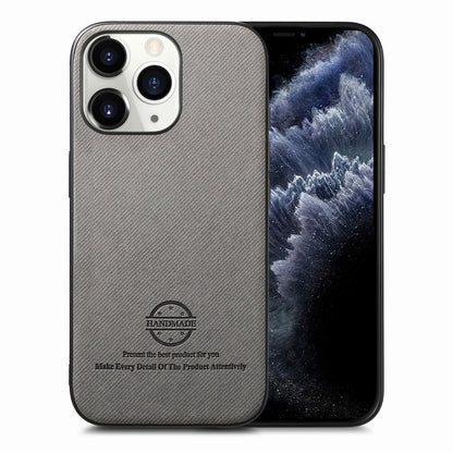 iPhone 11 Pro Case - Vegan Leather and Twill Fabric Skin with Anti-Scratch and Drop Protection Back Phone Case
