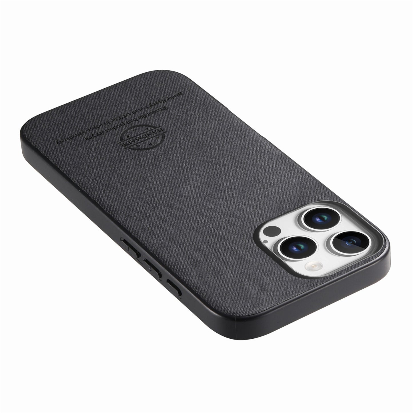 iPhone 11 Pro Case - Vegan Leather and Twill Fabric Skin with Anti-Scratch and Drop Protection Back Phone Case