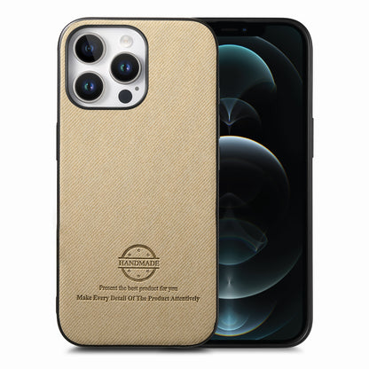 iPhone 12 Pro Max Case - Vegan Leather and Twill Fabric Skin with Anti-Scratch and Drop Protection Back Phone Case