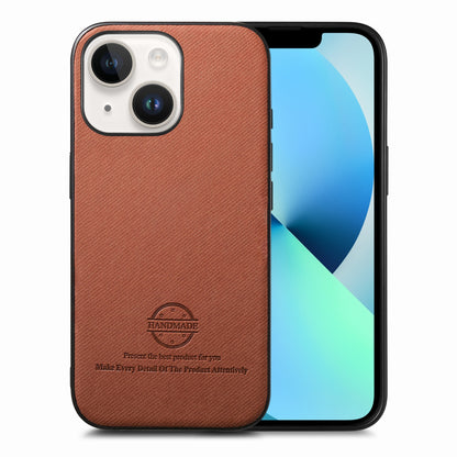 iPhone 13 Case - Vegan Leather and Twill Fabric Skin with Anti-Scratch and Drop Protection Back Phone Case
