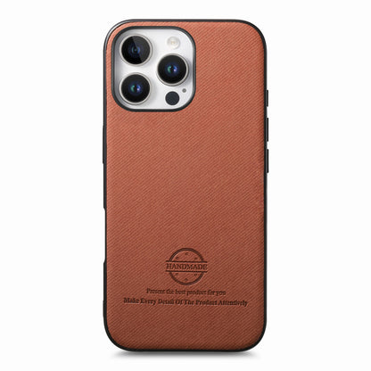 iPhone 13 Pro Case - Vegan Leather and Twill Fabric Skin with Anti-Scratch and Drop Protection Back Phone Case