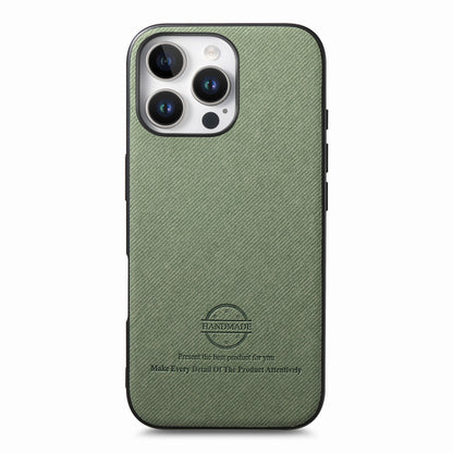 iPhone 13 Pro Case - Vegan Leather and Twill Fabric Skin with Anti-Scratch and Drop Protection Back Phone Case