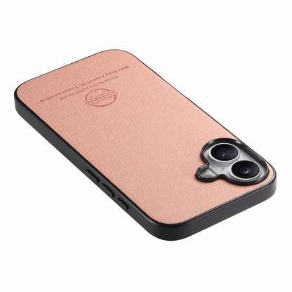 iPhone 16 Case - Vegan Leather and Twill Fabric Skin with Anti-Scratch and Drop Protection Back Phone Case