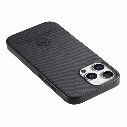 iPhone 16 Pro Case - Vegan Leather and Twill Fabric Skin with Anti-Scratch and Drop Protection Back Phone Case
