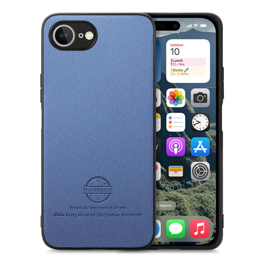 iPhone 16e Case - Vegan Leather and Twill Fabric Skin with Anti-Scratch and Drop Protection Back Phone Case