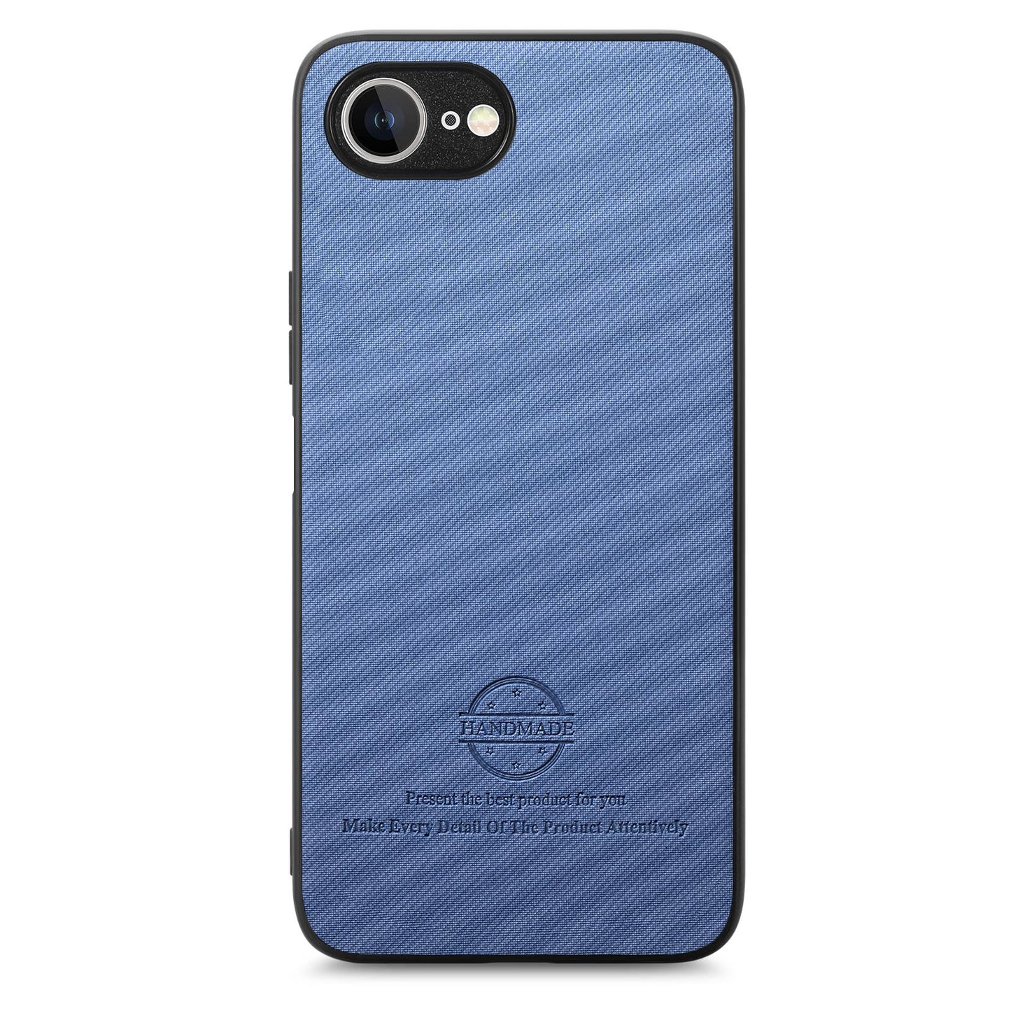iPhone 16e Case - Vegan Leather and Twill Fabric Skin with Anti-Scratch and Drop Protection Back Phone Case
