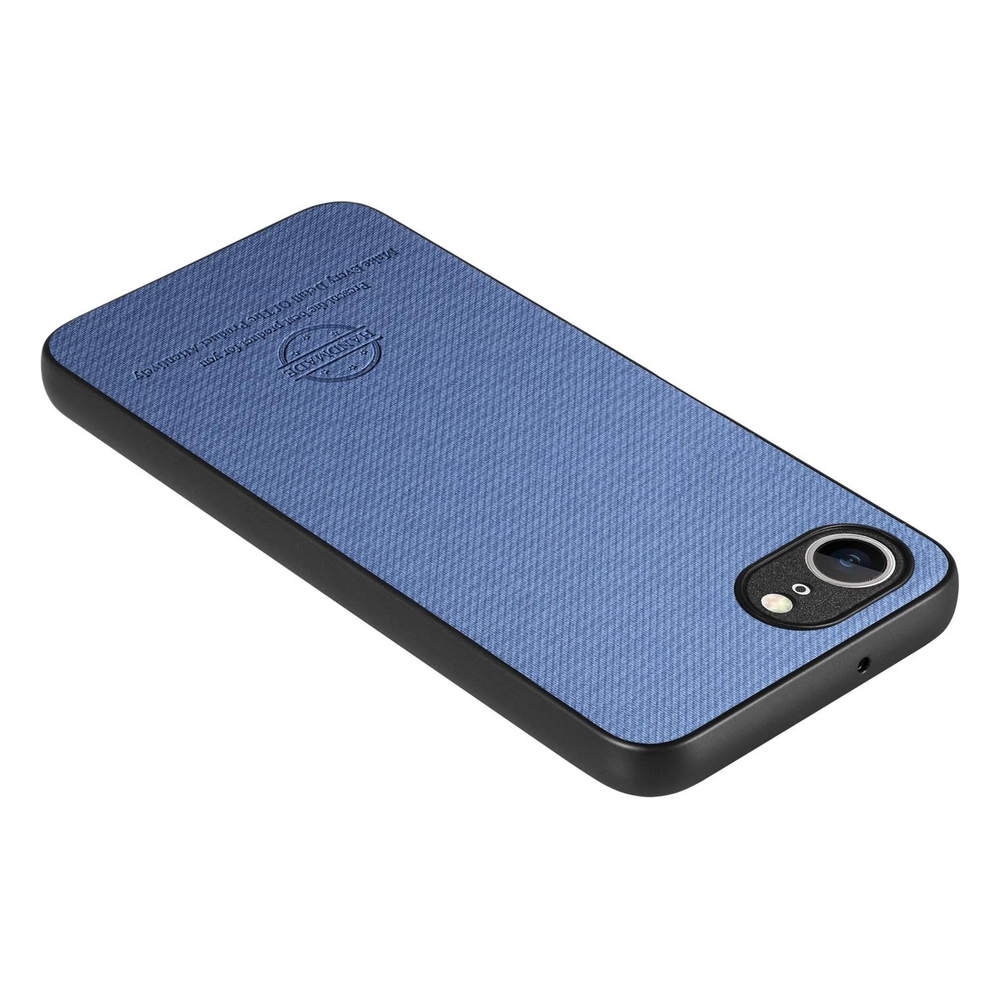 iPhone 16e Case - Vegan Leather and Twill Fabric Skin with Anti-Scratch and Drop Protection Back Phone Case