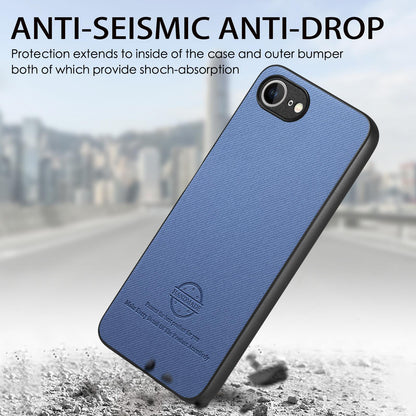 iPhone 16e Case - Vegan Leather and Twill Fabric Skin with Anti-Scratch and Drop Protection Back Phone Case