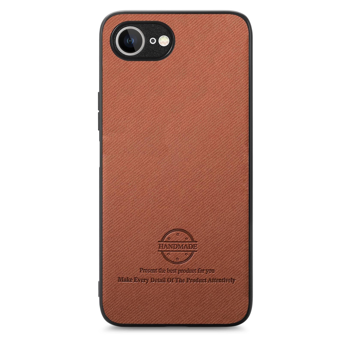 iPhone 16e Case - Vegan Leather and Twill Fabric Skin with Anti-Scratch and Drop Protection Back Phone Case