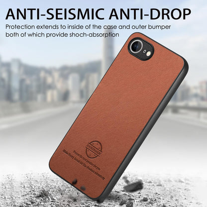 iPhone 16e Case - Vegan Leather and Twill Fabric Skin with Anti-Scratch and Drop Protection Back Phone Case