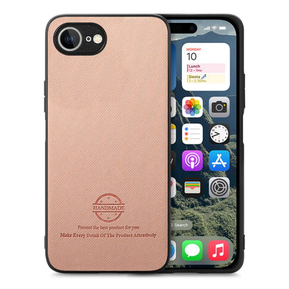 iPhone 16e Case - Vegan Leather and Twill Fabric Skin with Anti-Scratch and Drop Protection Back Phone Case