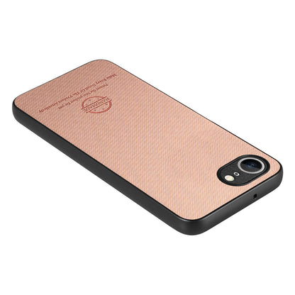 iPhone 16e Case - Vegan Leather and Twill Fabric Skin with Anti-Scratch and Drop Protection Back Phone Case