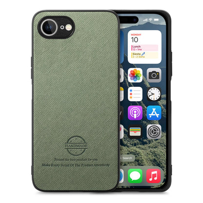 iPhone 16e Case - Vegan Leather and Twill Fabric Skin with Anti-Scratch and Drop Protection Back Phone Case