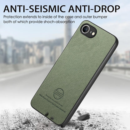 iPhone 16e Case - Vegan Leather and Twill Fabric Skin with Anti-Scratch and Drop Protection Back Phone Case