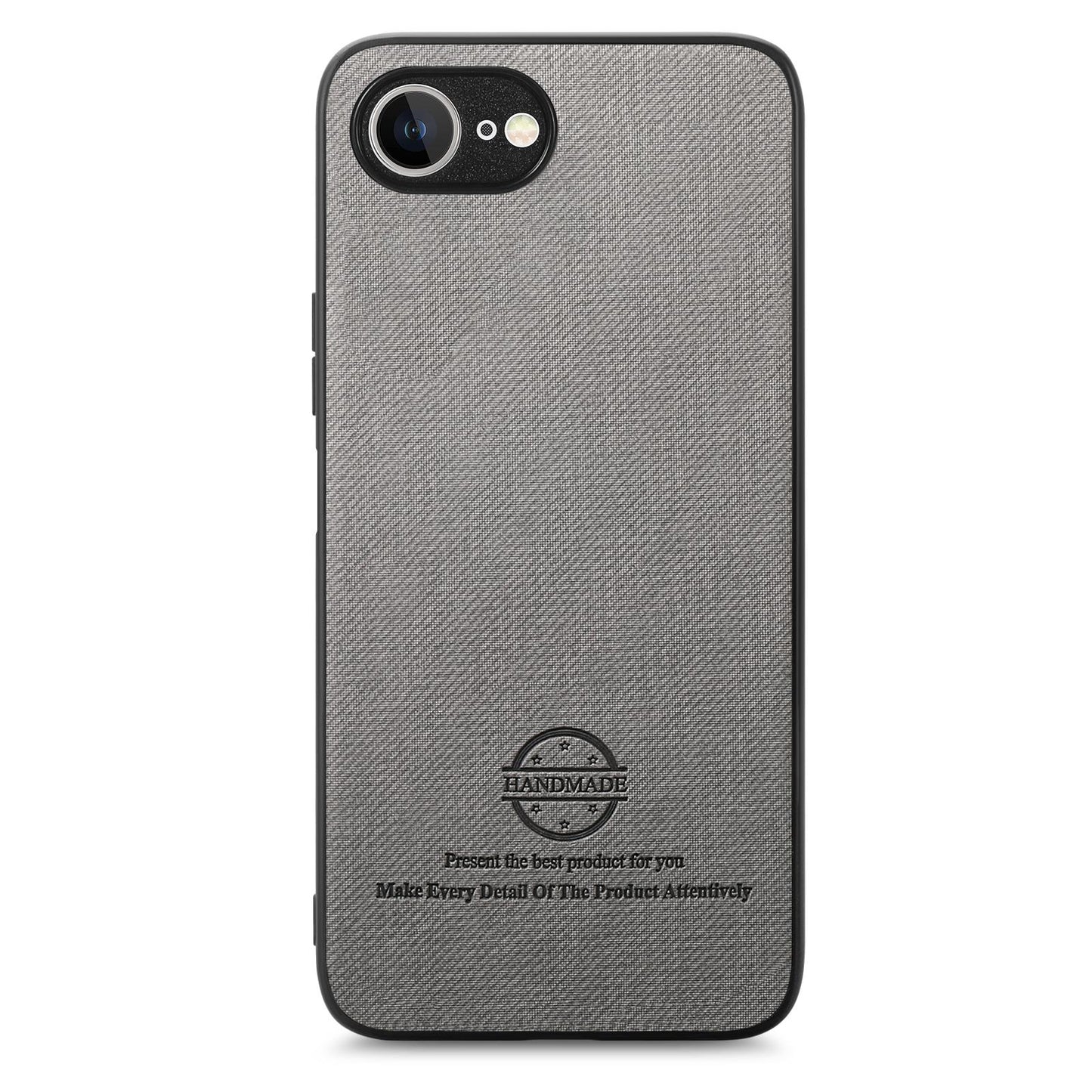 iPhone 16e Case - Vegan Leather and Twill Fabric Skin with Anti-Scratch and Drop Protection Back Phone Case