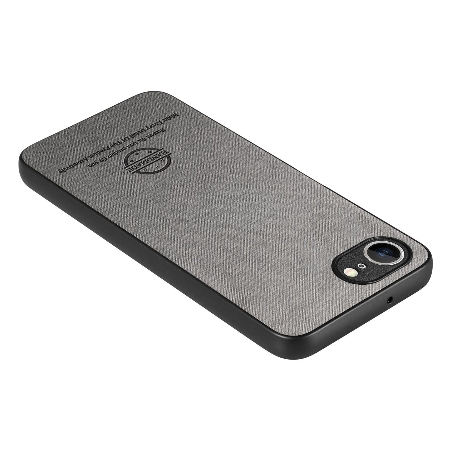 iPhone 16e Case - Vegan Leather and Twill Fabric Skin with Anti-Scratch and Drop Protection Back Phone Case