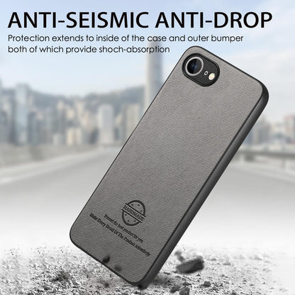 iPhone 16e Case - Vegan Leather and Twill Fabric Skin with Anti-Scratch and Drop Protection Back Phone Case