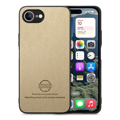 iPhone 16e Case - Vegan Leather and Twill Fabric Skin with Anti-Scratch and Drop Protection Back Phone Case