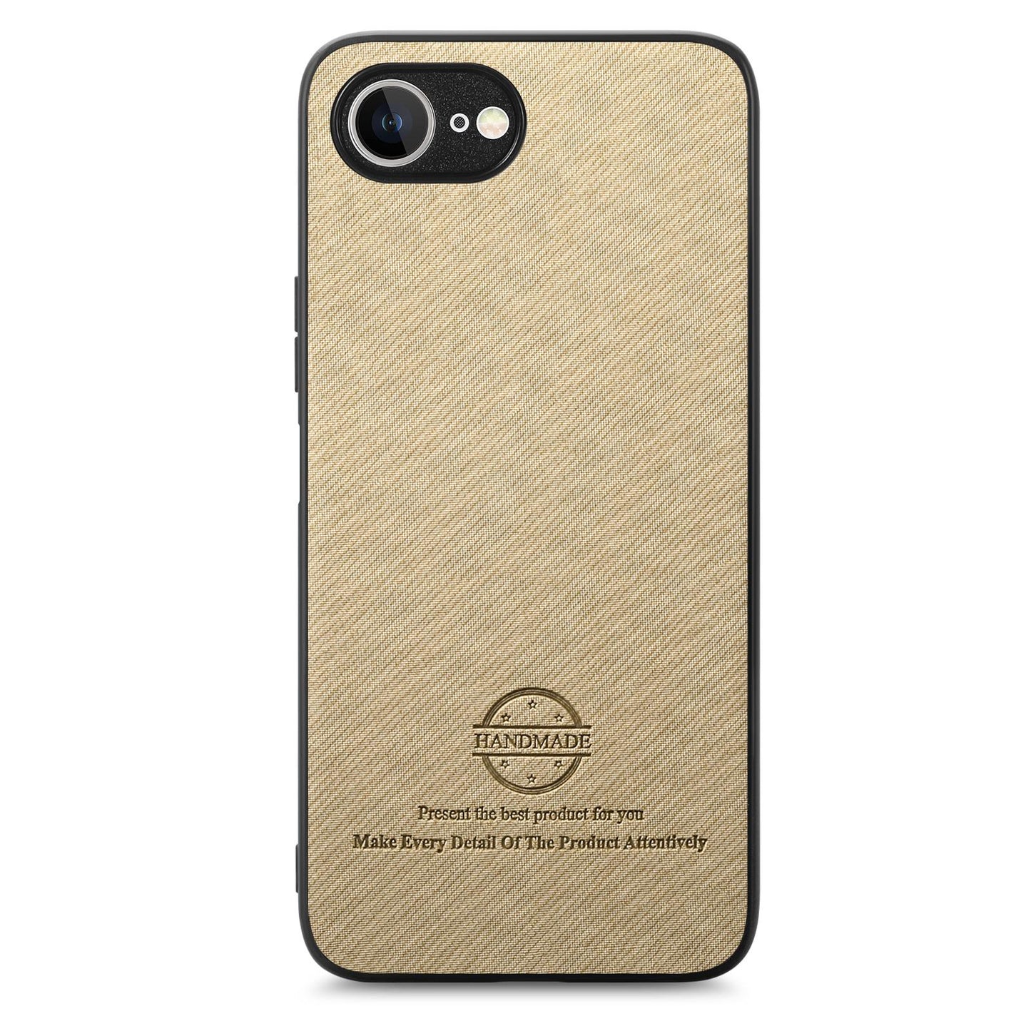 iPhone 16e Case - Vegan Leather and Twill Fabric Skin with Anti-Scratch and Drop Protection Back Phone Case