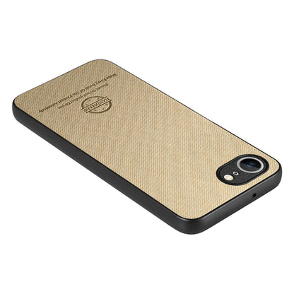 iPhone 16e Case - Vegan Leather and Twill Fabric Skin with Anti-Scratch and Drop Protection Back Phone Case