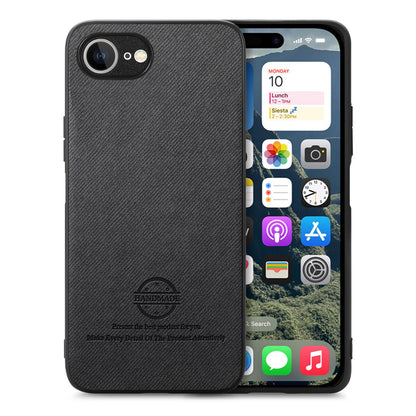 iPhone 16e Case - Vegan Leather and Twill Fabric Skin with Anti-Scratch and Drop Protection Back Phone Case
