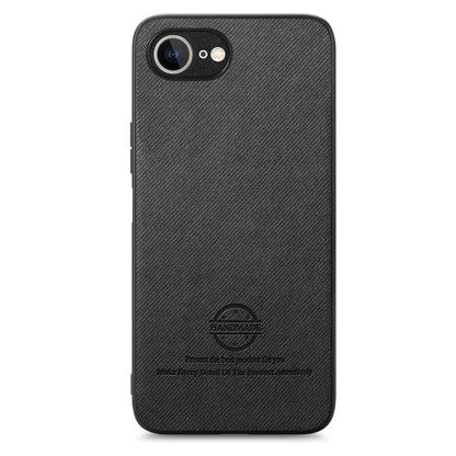 iPhone 16e Case - Vegan Leather and Twill Fabric Skin with Anti-Scratch and Drop Protection Back Phone Case