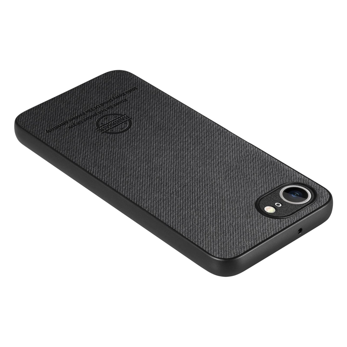 iPhone 16e Case - Vegan Leather and Twill Fabric Skin with Anti-Scratch and Drop Protection Back Phone Case