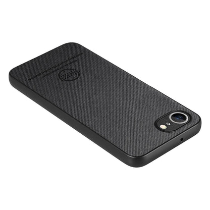 iPhone 16e Case - Vegan Leather and Twill Fabric Skin with Anti-Scratch and Drop Protection Back Phone Case
