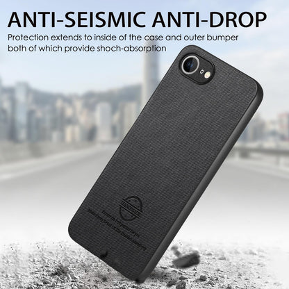 iPhone 16e Case - Vegan Leather and Twill Fabric Skin with Anti-Scratch and Drop Protection Back Phone Case
