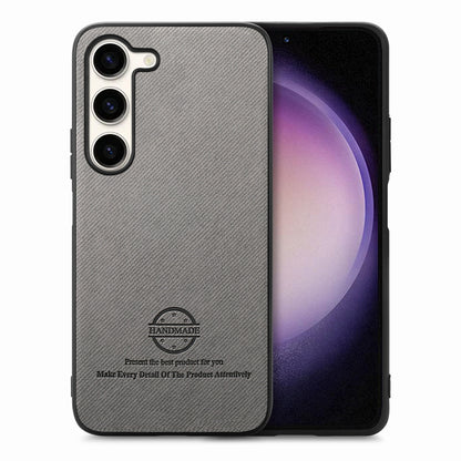 Samsung Galaxy S21 5G Case - Vegan Leather and Twill Fabric Skin with Anti-Scratch and Drop Protection Back Phone Case