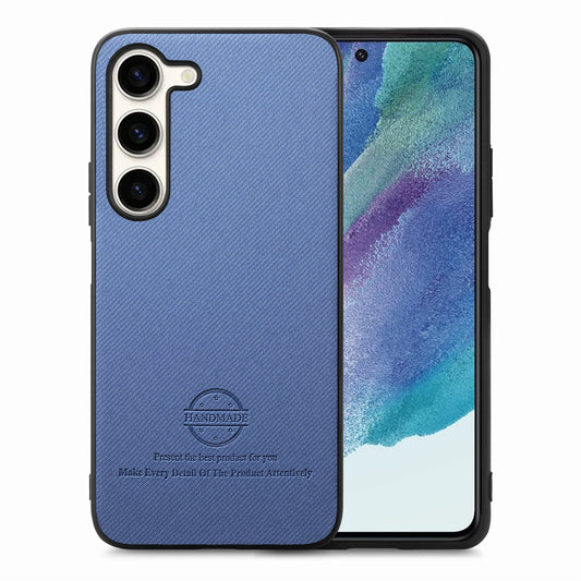 Samsung Galaxy S21 FE 5G Case - Vegan Leather and Twill Fabric Skin with Anti-Scratch and Drop Protection Back Phone Case
