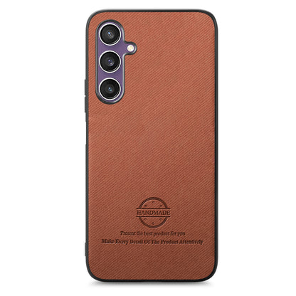 Samsung Galaxy S21 FE 5G Case - Vegan Leather and Twill Fabric Skin with Anti-Scratch and Drop Protection Back Phone Case