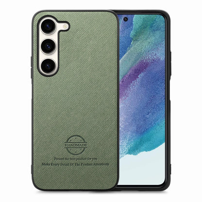 Samsung Galaxy S21 FE 5G Case - Vegan Leather and Twill Fabric Skin with Anti-Scratch and Drop Protection Back Phone Case