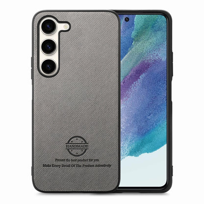 Samsung Galaxy S21 FE 5G Case - Vegan Leather and Twill Fabric Skin with Anti-Scratch and Drop Protection Back Phone Case