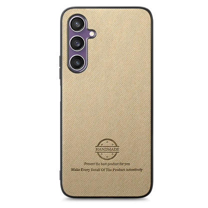 Samsung Galaxy S21 FE 5G Case - Vegan Leather and Twill Fabric Skin with Anti-Scratch and Drop Protection Back Phone Case