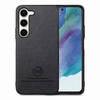 Samsung Galaxy S21 FE 5G Case - Vegan Leather and Twill Fabric Skin with Anti-Scratch and Drop Protection Back Phone Case