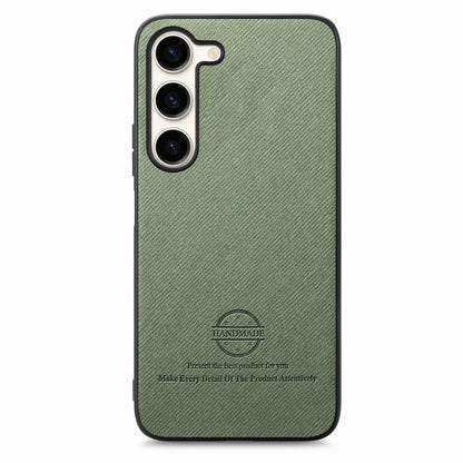 Samsung Galaxy S22 5G Case - Vegan Leather and Twill Fabric Skin with Anti-Scratch and Drop Protection Back Phone Case