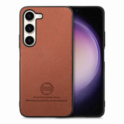 Samsung Galaxy S22+ 5G Case - Vegan Leather and Twill Fabric Skin with Anti-Scratch and Drop Protection Back Phone Case