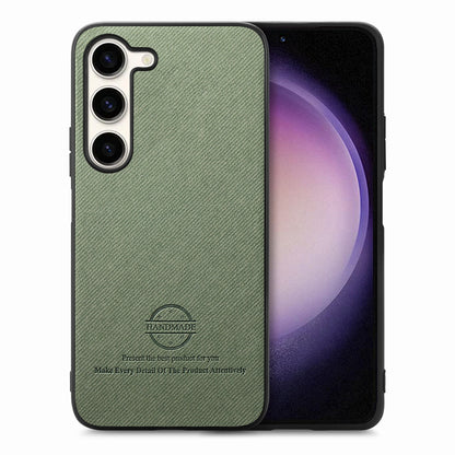 Samsung Galaxy S22+ 5G Case - Vegan Leather and Twill Fabric Skin with Anti-Scratch and Drop Protection Back Phone Case