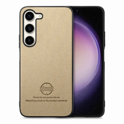 Samsung Galaxy S22+ 5G Case - Vegan Leather and Twill Fabric Skin with Anti-Scratch and Drop Protection Back Phone Case