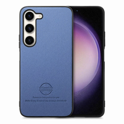 Samsung Galaxy S23+ 5G Case - Vegan Leather and Twill Fabric Skin with Anti-Scratch and Drop Protection Back Phone Case