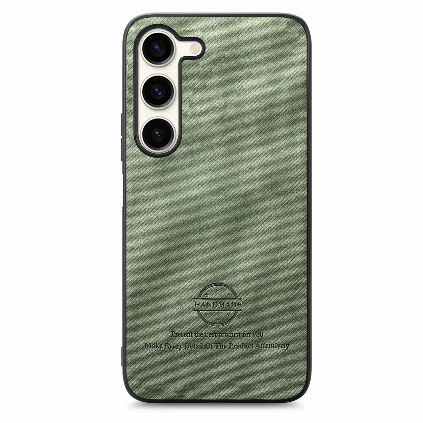 Samsung Galaxy S23+ 5G Case - Vegan Leather and Twill Fabric Skin with Anti-Scratch and Drop Protection Back Phone Case