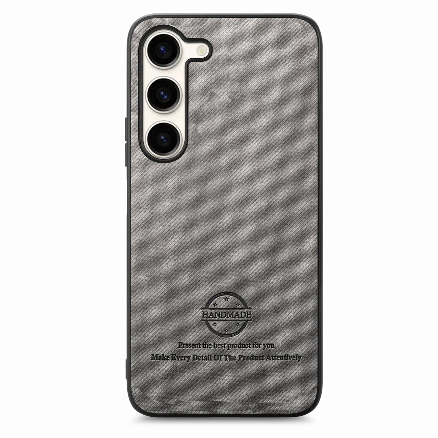 Samsung Galaxy S23+ 5G Case - Vegan Leather and Twill Fabric Skin with Anti-Scratch and Drop Protection Back Phone Case